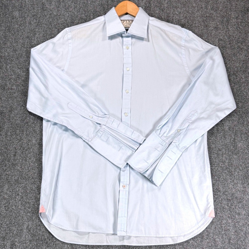 Thomas Pink The Sterling Men's 16.5 35 Light Blue French Cuff Dress Shirt